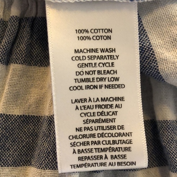 Beachlunchlounge 100% Cotton Striped Cold Shoulder Mid Sleeve Top Size Medium - Picture 11 of 11